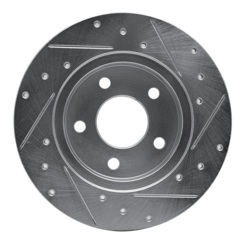R1 04-12 Chevrolet Malibu Rear Left Drilled & Slotted Silver Brake Rotor