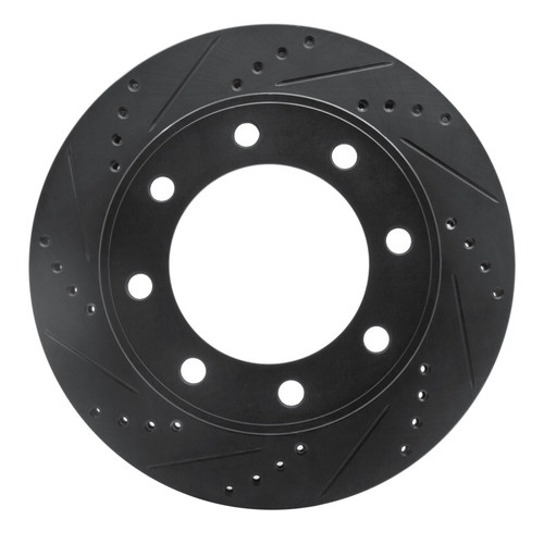 R1 99-05 Ford F-250 4WD (Super Duty) Front Left Drilled & Slotted Black Brake Rotor