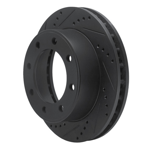 R1 99-05 Ford F-250 4WD (Super Duty) Front Left Drilled & Slotted Black Brake Rotor