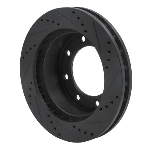 R1 99-05 Ford F-250 4WD (Super Duty) Front Left Drilled & Slotted Black Brake Rotor