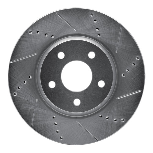 R1 04-12 Chevrolet HHR Front Right Drilled & Slotted Silver Brake Rotor