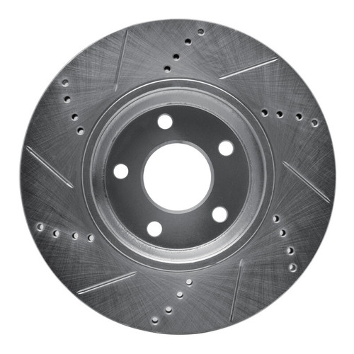 R1 04-12 Chevrolet HHR Front Right Drilled & Slotted Silver Brake Rotor