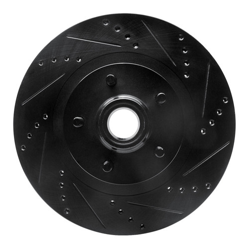 R1 01-05 Ford Explorer Sport Front Right Drilled & Slotted Black Brake Rotor
