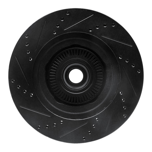 R1 01-05 Ford Explorer Sport Front Right Drilled & Slotted Black Brake Rotor
