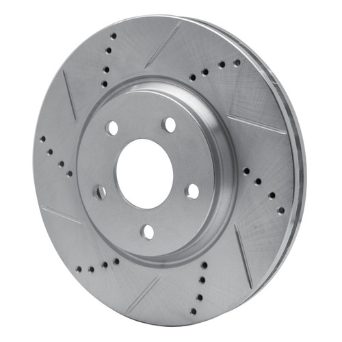 R1 04-12 Chevrolet HHR Front Left Drilled & Slotted Silver Brake Rotor