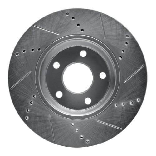 R1 04-12 Chevrolet HHR Front Left Drilled & Slotted Silver Brake Rotor