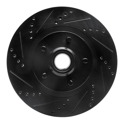 R1 01-05 Ford Explorer Sport Front Left Drilled & Slotted Black Brake Rotor
