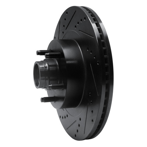 R1 01-05 Ford Explorer Sport Front Left Drilled & Slotted Black Brake Rotor