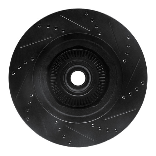 R1 01-05 Ford Explorer Sport Front Left Drilled & Slotted Black Brake Rotor