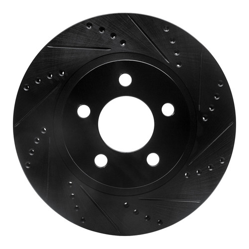 R1 01-11 Ford Explorer Sport Front Right Drilled & Slotted Black Brake Rotor