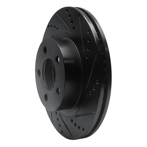 R1 01-11 Ford Explorer Sport Front Right Drilled & Slotted Black Brake Rotor