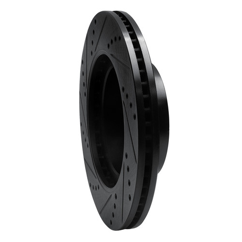 R1 01-11 Ford Explorer Sport Front Right Drilled & Slotted Black Brake Rotor