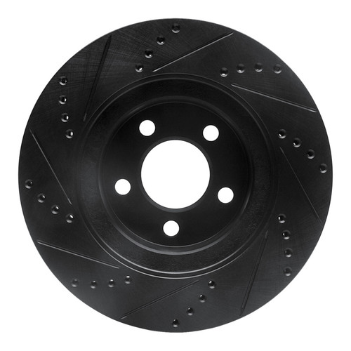 R1 01-11 Ford Explorer Sport Front Right Drilled & Slotted Black Brake Rotor