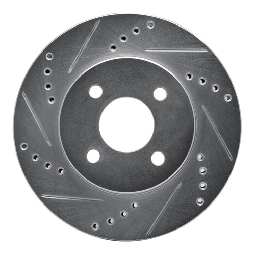 R1 03-10 Chevrolet Cobalt Front Left Drilled & Slotted Silver Brake Rotor