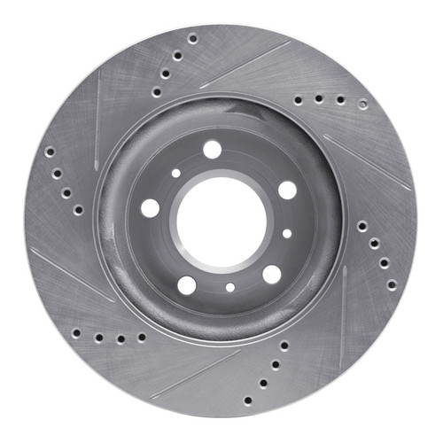 R1 04-09 Buick Terraza Front Right Drilled & Slotted Silver Brake Rotor
