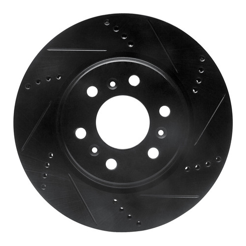 R1 06-09 Buick Terraza Front Right Drilled & Slotted Black Brake Rotor
