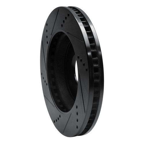 R1 06-09 Buick Terraza Front Right Drilled & Slotted Black Brake Rotor