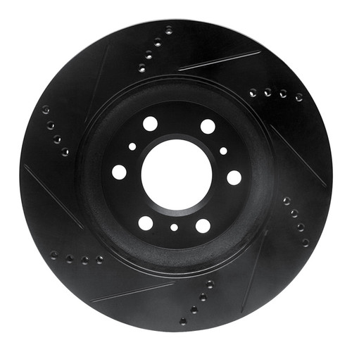 R1 06-09 Buick Terraza Front Right Drilled & Slotted Black Brake Rotor