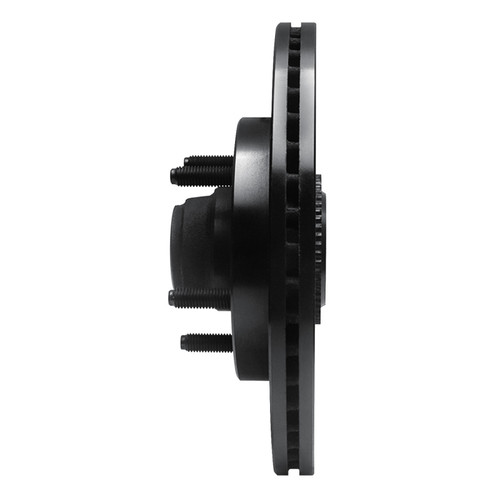 R1 00-04 Ford F-150 RWD Front Right Drilled & Slotted Black Brake Rotor