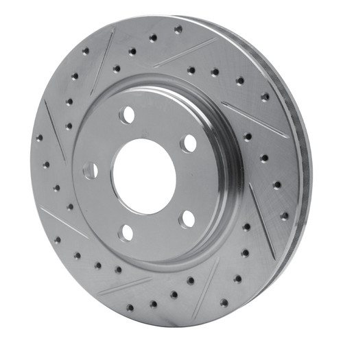 R1 04-09 Buick Allure Front Left Drilled & Slotted Silver Brake Rotor