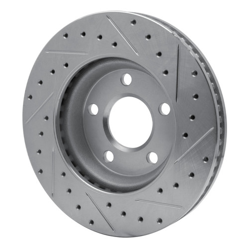 R1 04-09 Buick Allure Front Left Drilled & Slotted Silver Brake Rotor