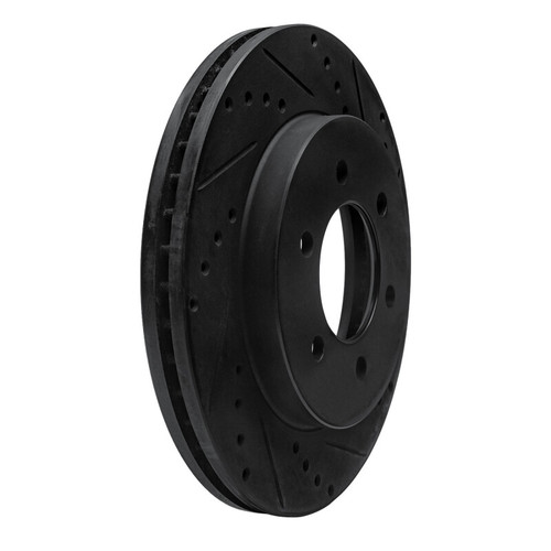 R1 99-07 Ford E-350 Econoline Club Wagon Rear Right Drilled & Slotted Black Brake Rotor