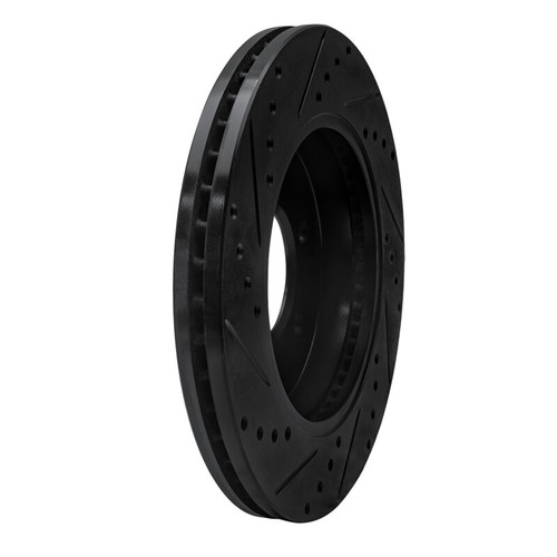 R1 99-07 Ford E-350 Econoline Club Wagon Rear Right Drilled & Slotted Black Brake Rotor