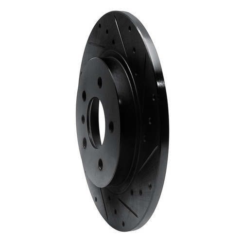 R1 05-05 Buick Terraza Rear Right Drilled & Slotted Black Brake Rotor