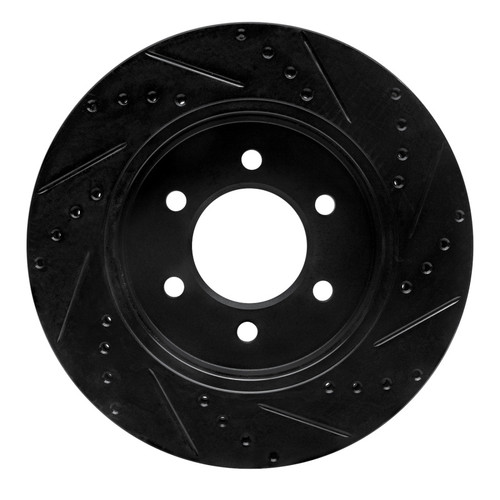 R1 99-07 Ford E-350 Econoline Club Wagon Rear Left Drilled & Slotted Black Brake Rotor