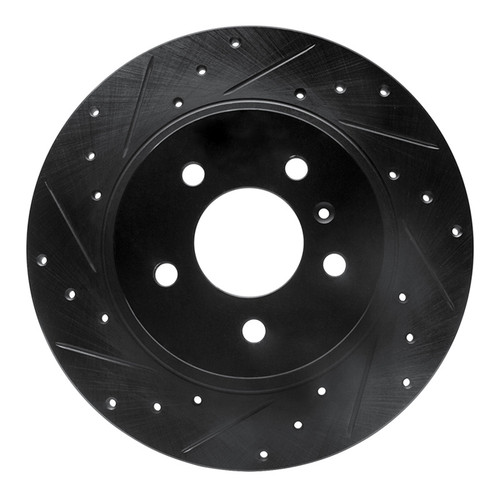 R1 05-05 Buick Terraza Rear Left Drilled & Slotted Black Brake Rotor