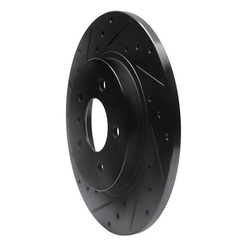 R1 05-05 Buick Terraza Rear Left Drilled & Slotted Black Brake Rotor