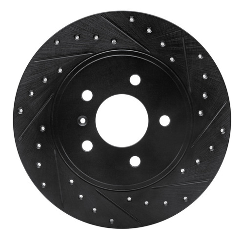 R1 05-05 Buick Terraza Rear Right Drilled & Slotted Black Brake Rotor ECB-52025R