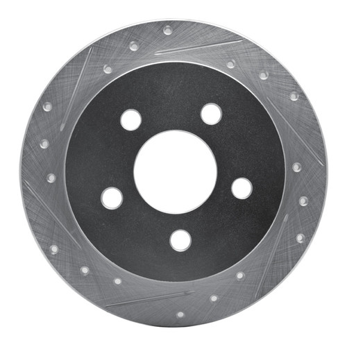 R1 97-05 Buick Century Rear Left Drilled & Slotted Silver Brake Rotor