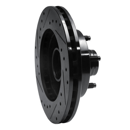 R1 98-02 Ford Ranger (USA/Canada) Front Right Drilled & Slotted Black Brake Rotor ECB-54165R