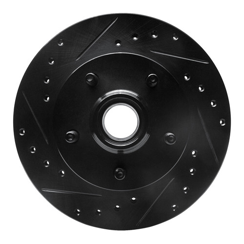 R1 98-02 Ford Ranger (USA/Canada) Front Left Drilled & Slotted Black Brake Rotor ECB-54165L