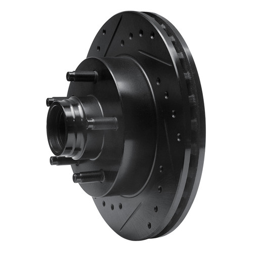 R1 98-02 Ford Ranger (USA/Canada) Front Left Drilled & Slotted Black Brake Rotor ECB-54165L