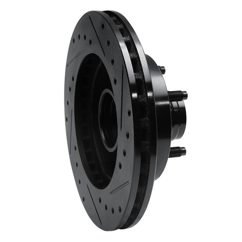 R1 98-02 Ford Ranger (USA/Canada) Front Left Drilled & Slotted Black Brake Rotor ECB-54165L