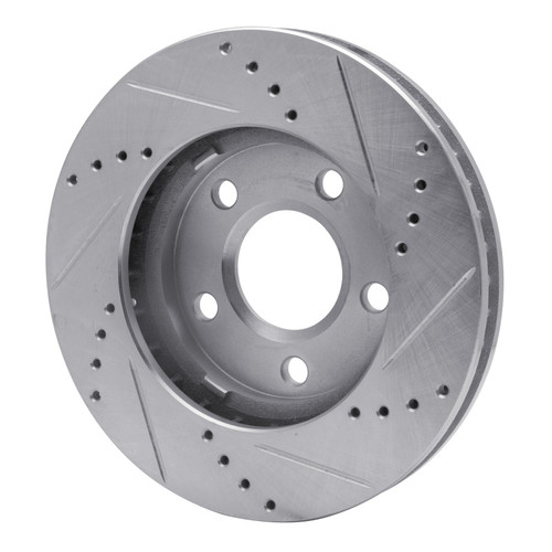 R1 97-05 Buick Regal Front Left Drilled & Slotted Silver Brake Rotor