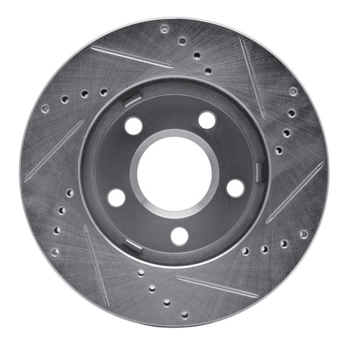 R1 97-05 Buick Regal Front Left Drilled & Slotted Silver Brake Rotor