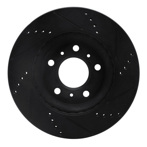 R1 04-09 Buick Allure Front Left Drilled & Slotted Black Brake Rotor