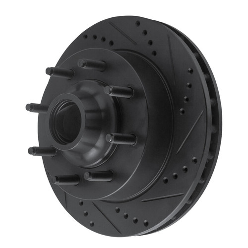 R1 99-02 Ford F-250 2WD (Super Duty) Front Right Drilled & Slotted Black Brake Rotor