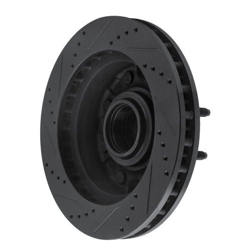R1 99-02 Ford F-250 2WD (Super Duty) Front Right Drilled & Slotted Black Brake Rotor