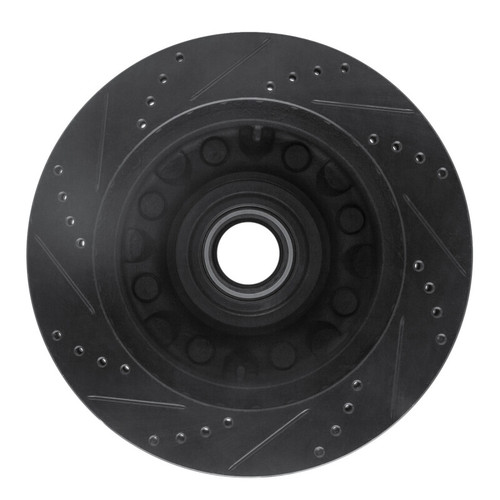 R1 99-02 Ford F-250 2WD (Super Duty) Front Right Drilled & Slotted Black Brake Rotor