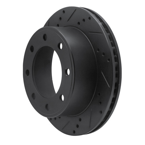 R1 99-05 Ford F-250 2WD (Super Duty) Rear Left Drilled & Slotted Black Brake Rotor