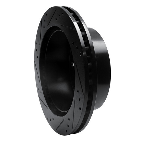 R1 99-05 Ford F-350 Super Duty 2WD Rear Right Drilled & Slotted Black Brake Rotor