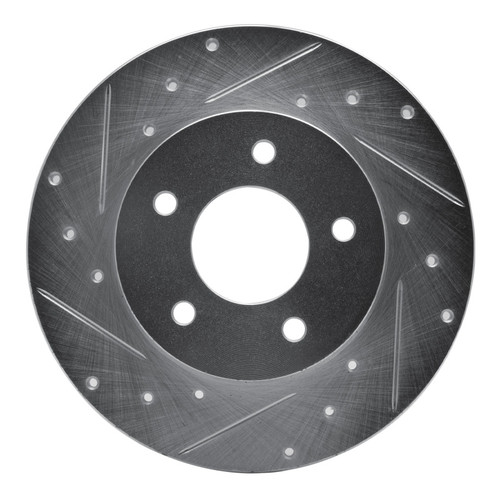R1 92-05 Buick LeSabre Rear Left Drilled & Slotted Silver Brake Rotor