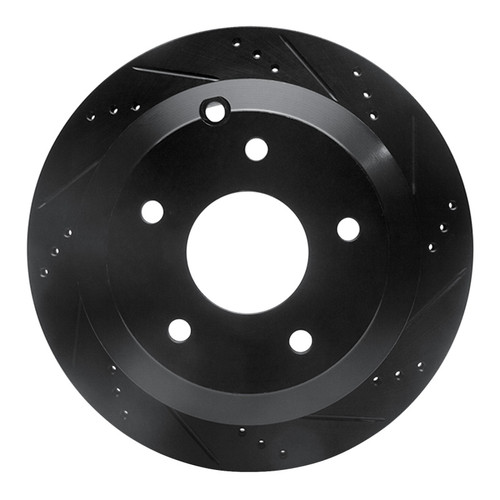 R1 05-06 Pontiac GTO Rear Right Drilled & Slotted Black Brake Rotor