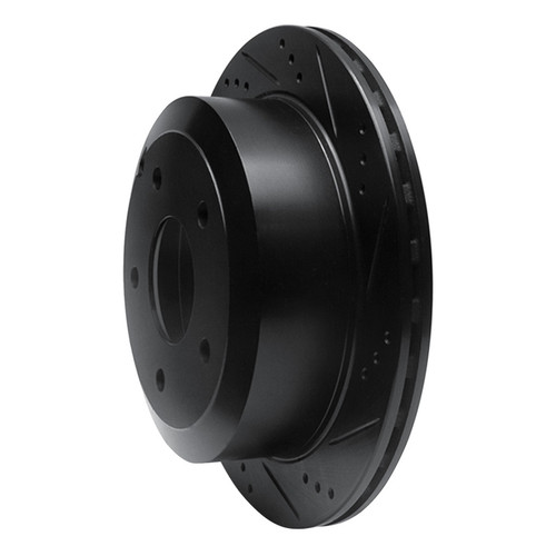 R1 05-06 Pontiac GTO Rear Right Drilled & Slotted Black Brake Rotor