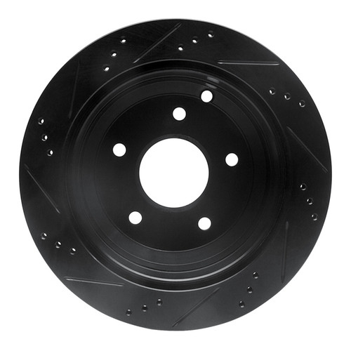R1 05-06 Pontiac GTO Rear Right Drilled & Slotted Black Brake Rotor