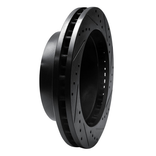 R1 99-99 Ford F-250 4WD (Super Duty) Front Left Drilled & Slotted Black Brake Rotor